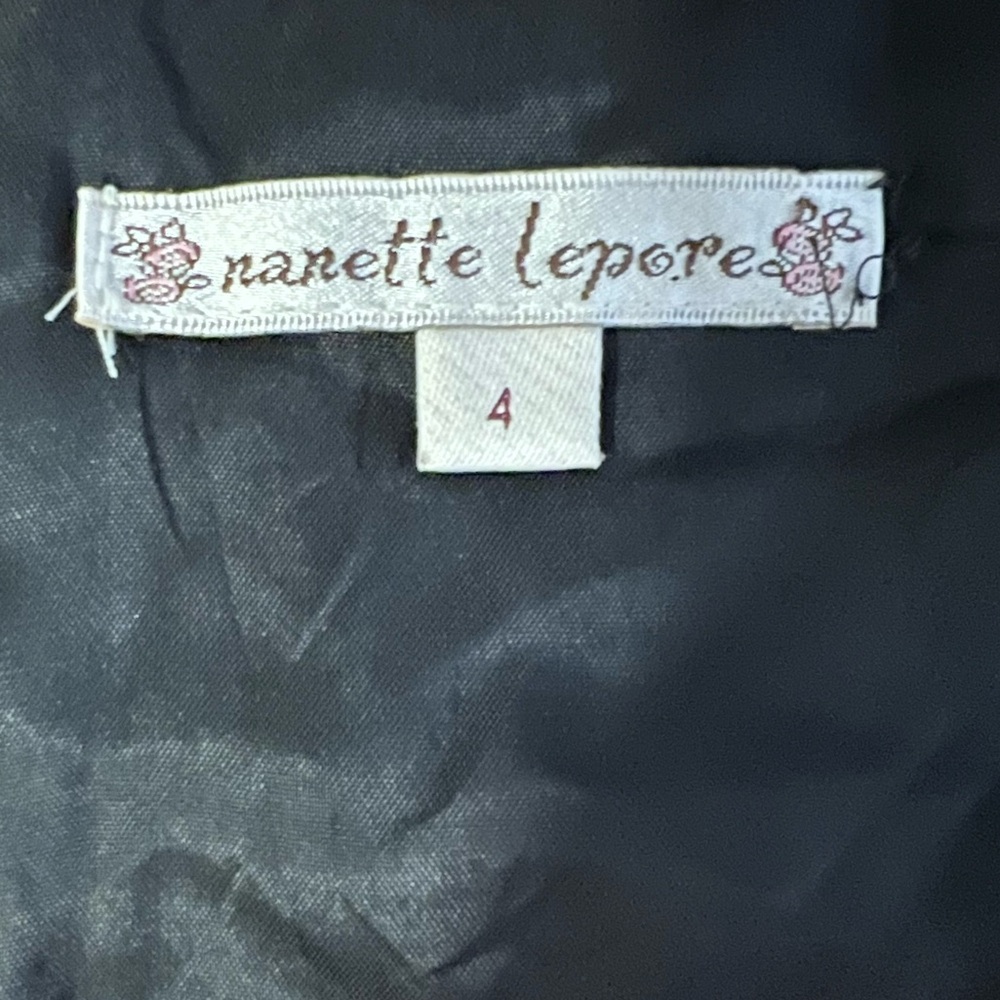 Vintage Nanette Lepore Sheer Lace Floral Ribbon Milkmaid Juliet Top - Picture 8 of 9